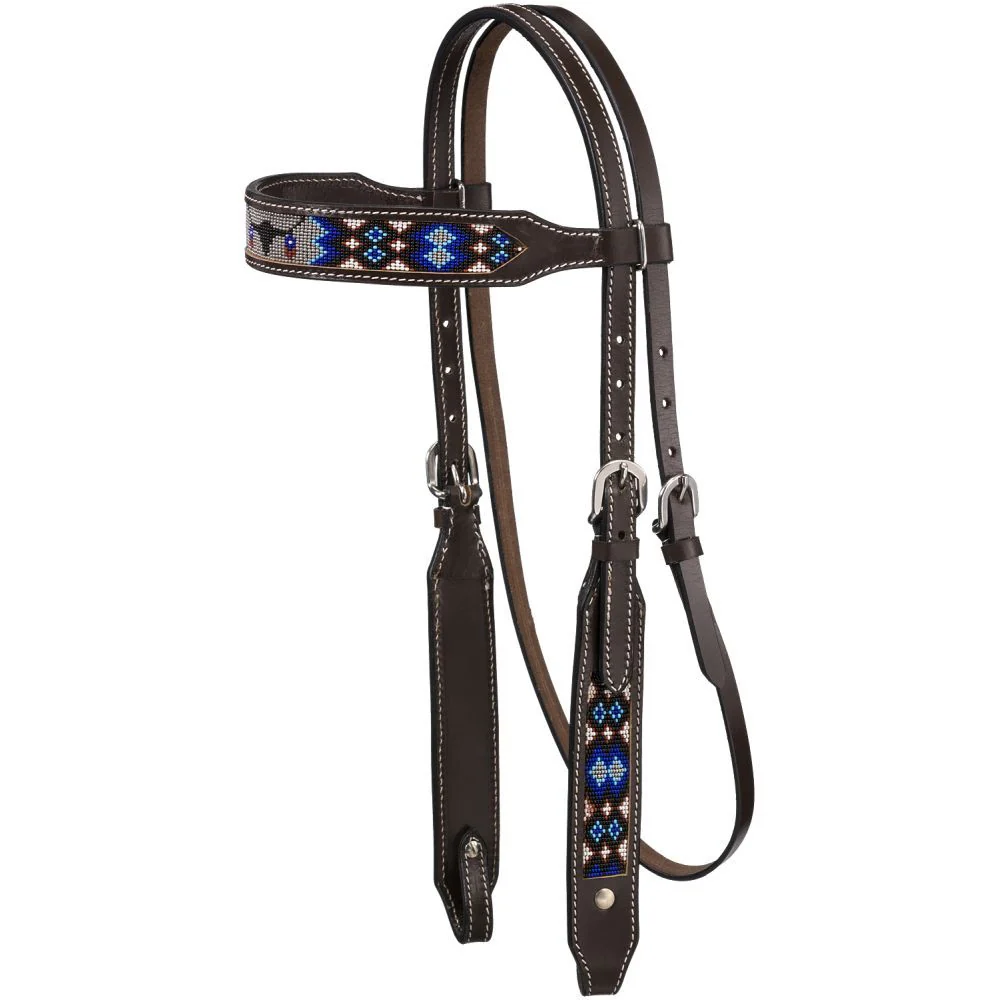 Royal King Beaded Longhorn Browband Headstall - Image 5