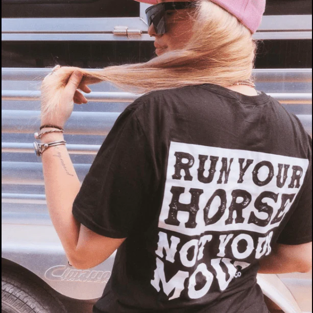 Run Your Horse Not Your Mouth Tee - Black - Image 6