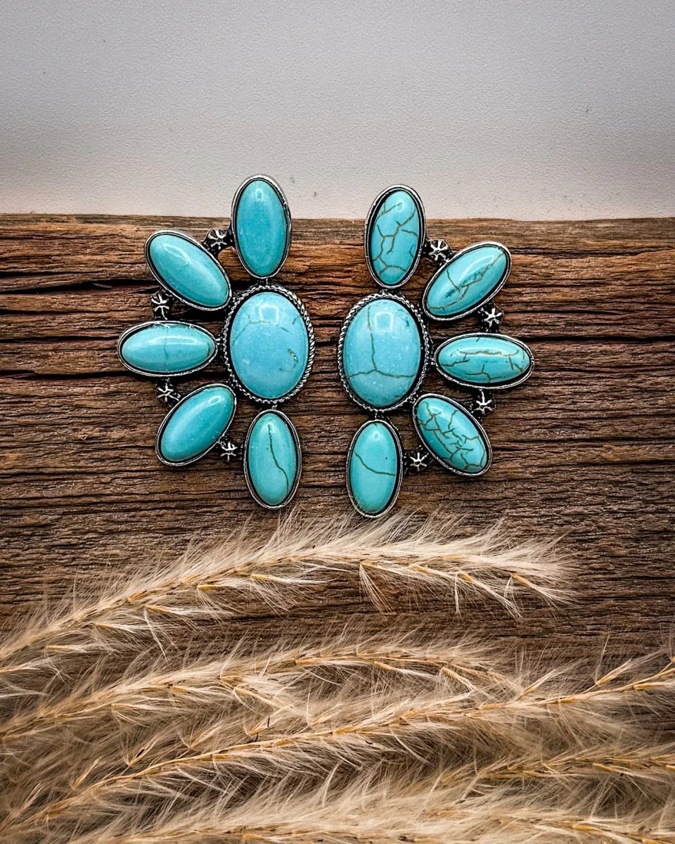 Sable Bloom Floral Stud Earrings