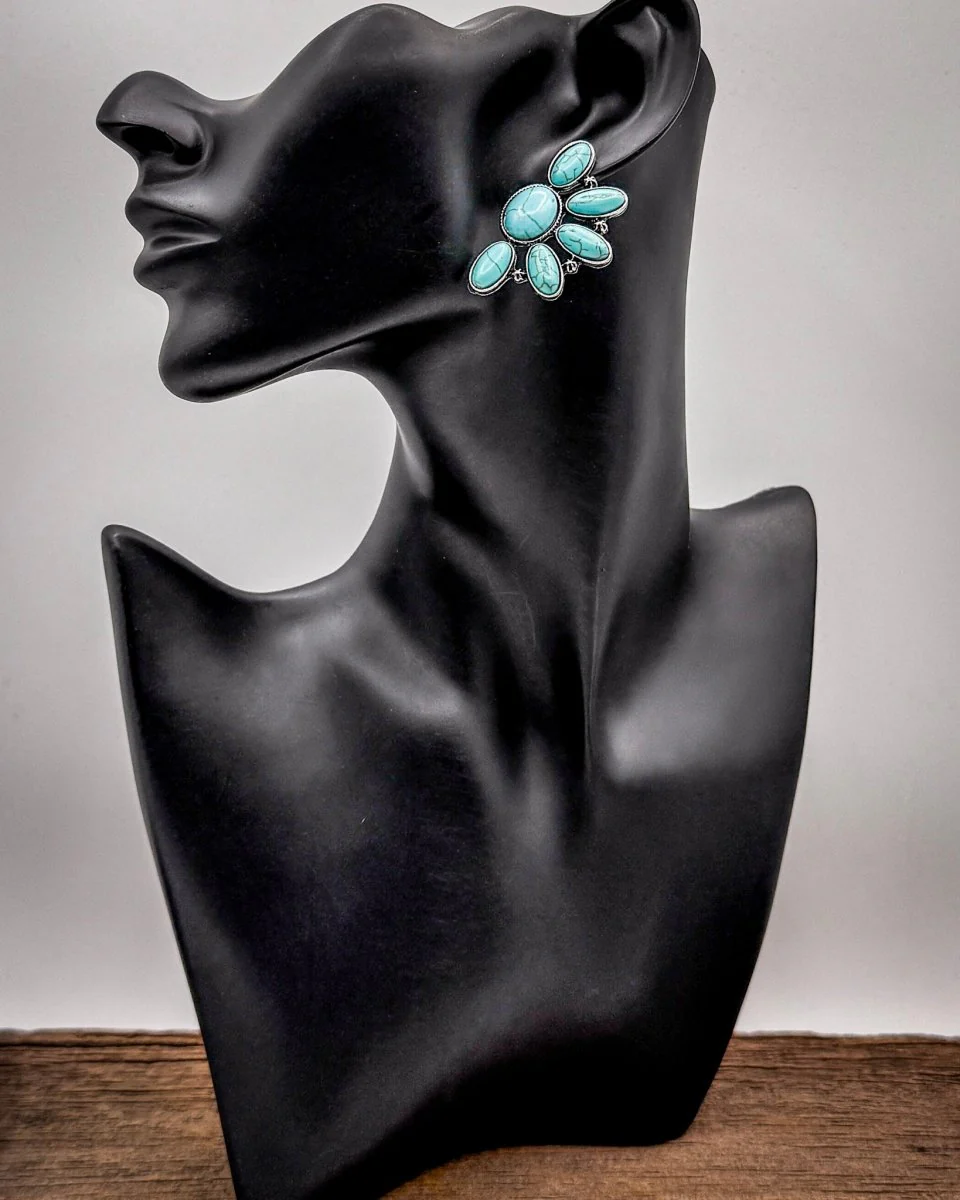 Sable Bloom Floral Stud Earrings - Image 4