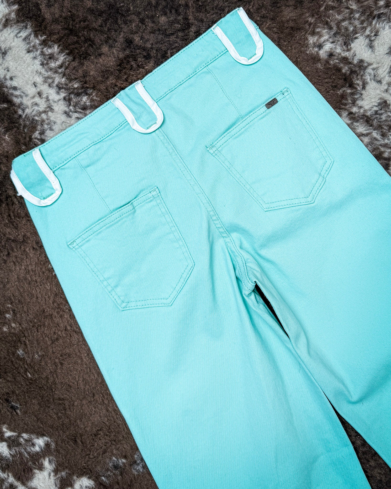 Seabrook Arrow Pocket Wide Leg Jeans in Mint by Lucky and Blessed - Image 12
