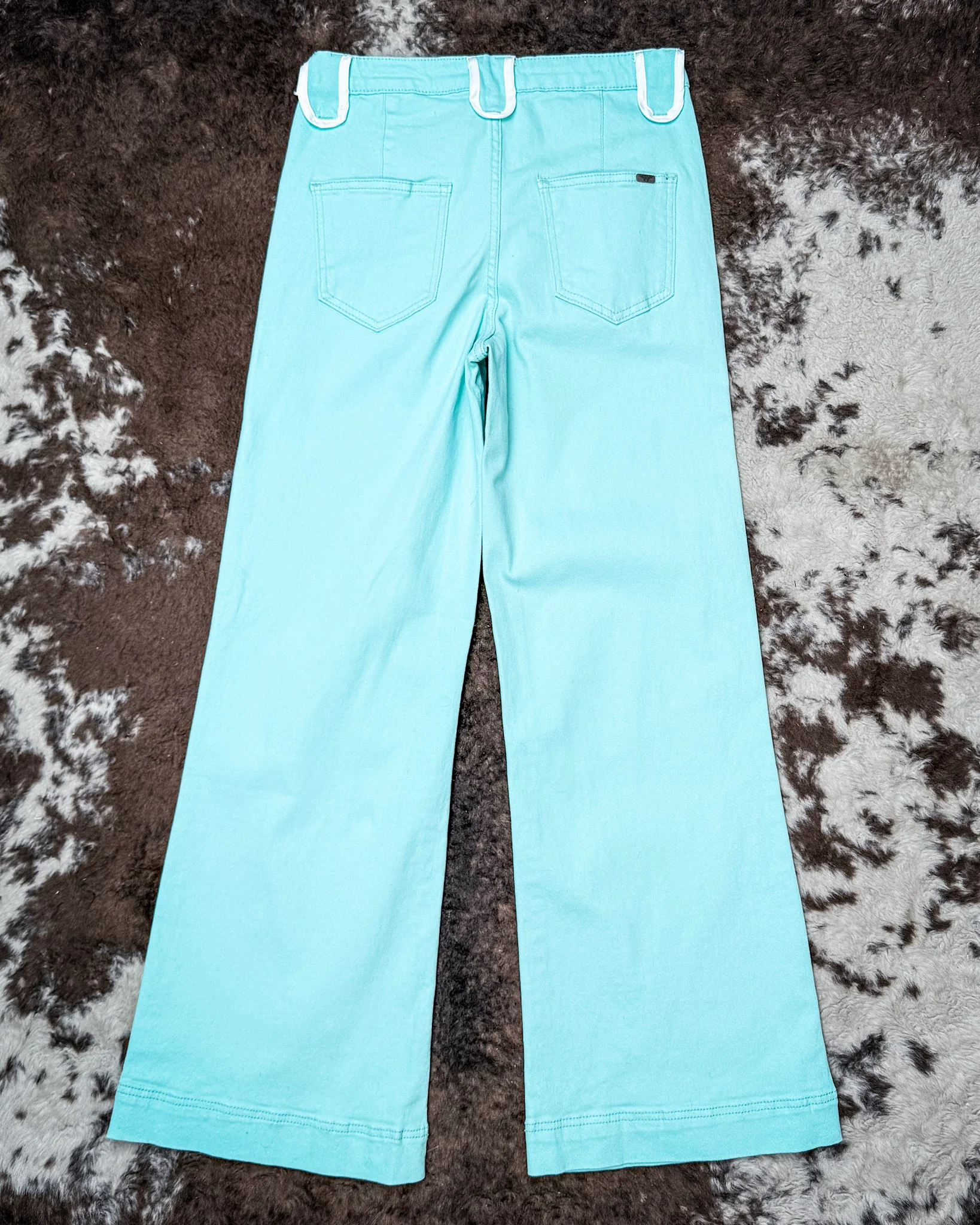 Seabrook Arrow Pocket Wide Leg Jeans in Mint by Lucky and Blessed - Image 13