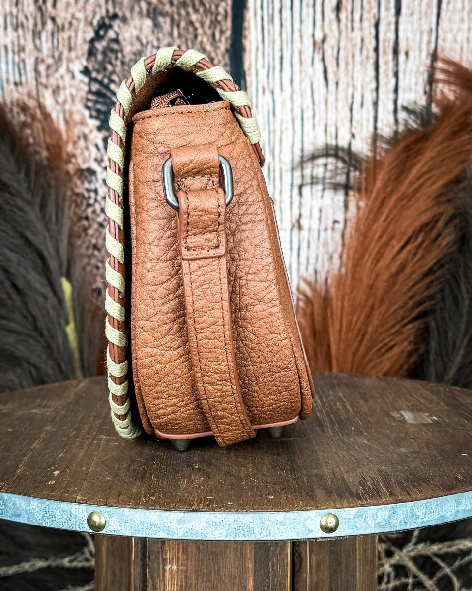 Sierra Mesa Hide Saddle Crossbody in Brown by Trinity Ranch - Image 3