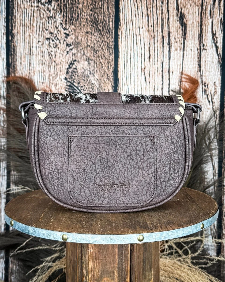 Sierra Mesa Hide Saddle Crossbody in Coffee by Trinity Ranch - Image 4