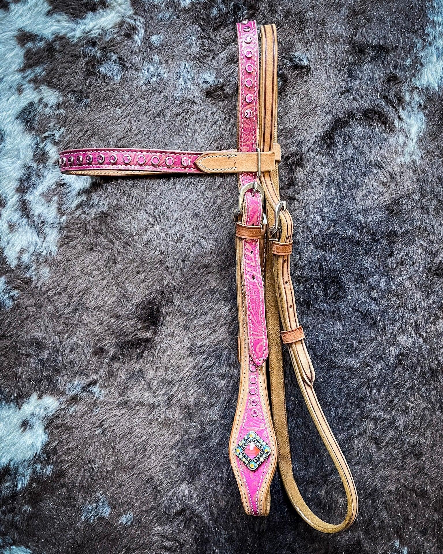 Silver Royal Azalea Browband Headstall - Image 3