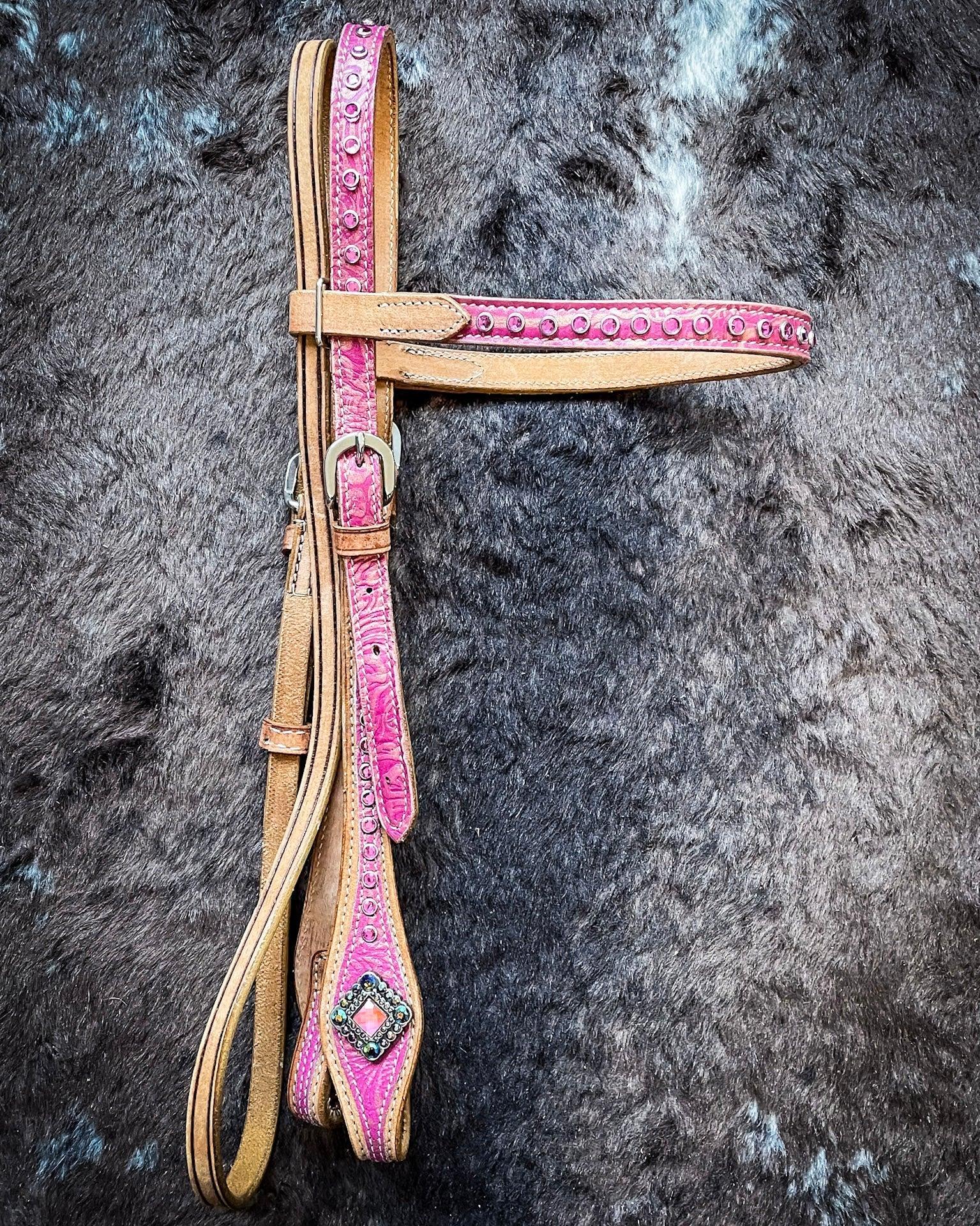 Silver Royal Azalea Browband Headstall - Image 4
