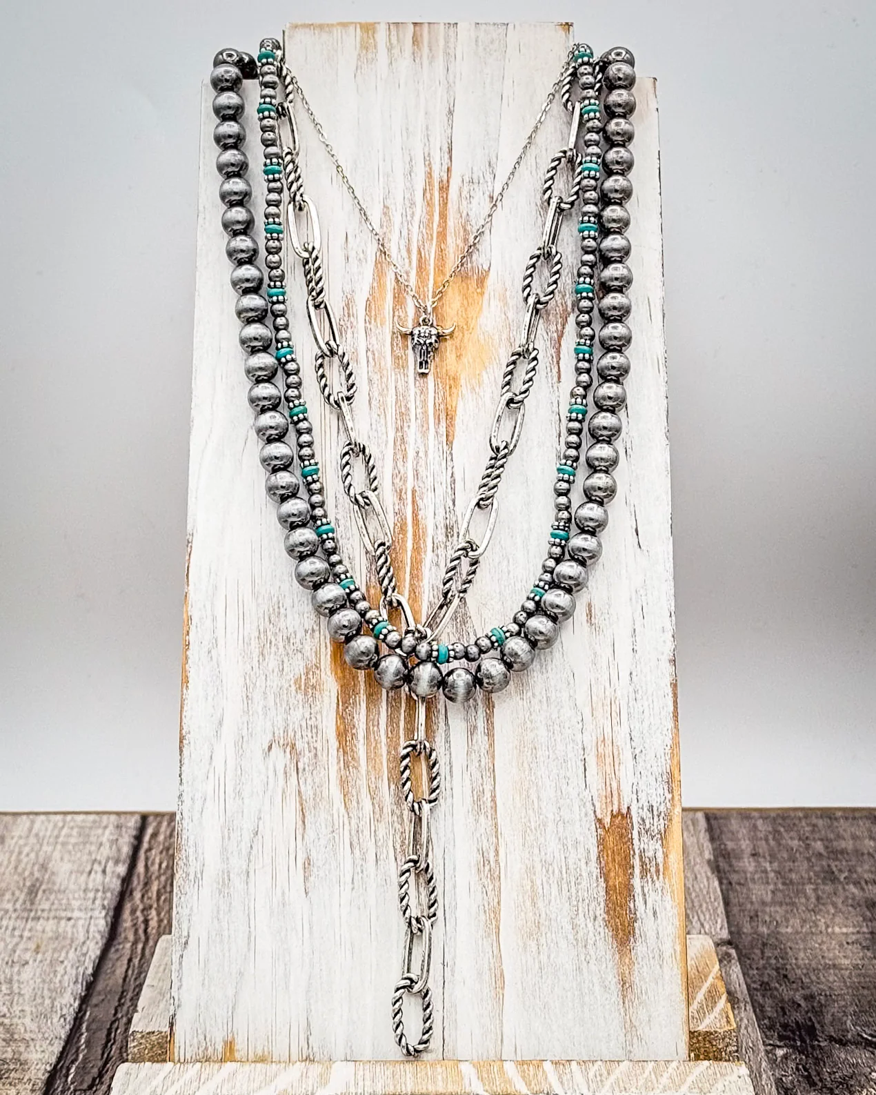 The Dustwalker Layers Fashion Necklace Set - Silver - Image 3