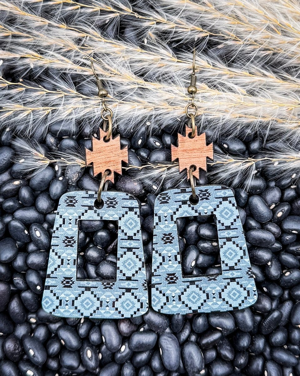 Slate Canyon Cutout Earrings in Blue Grey Multi - Image 2