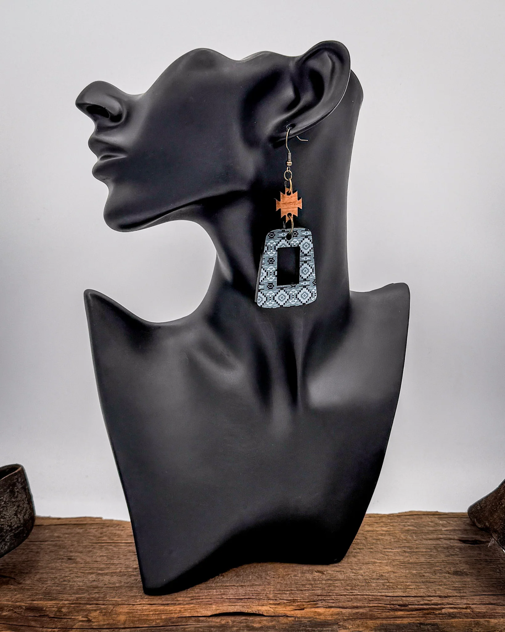Slate Canyon Cutout Earrings in Blue Grey Multi - Image 3