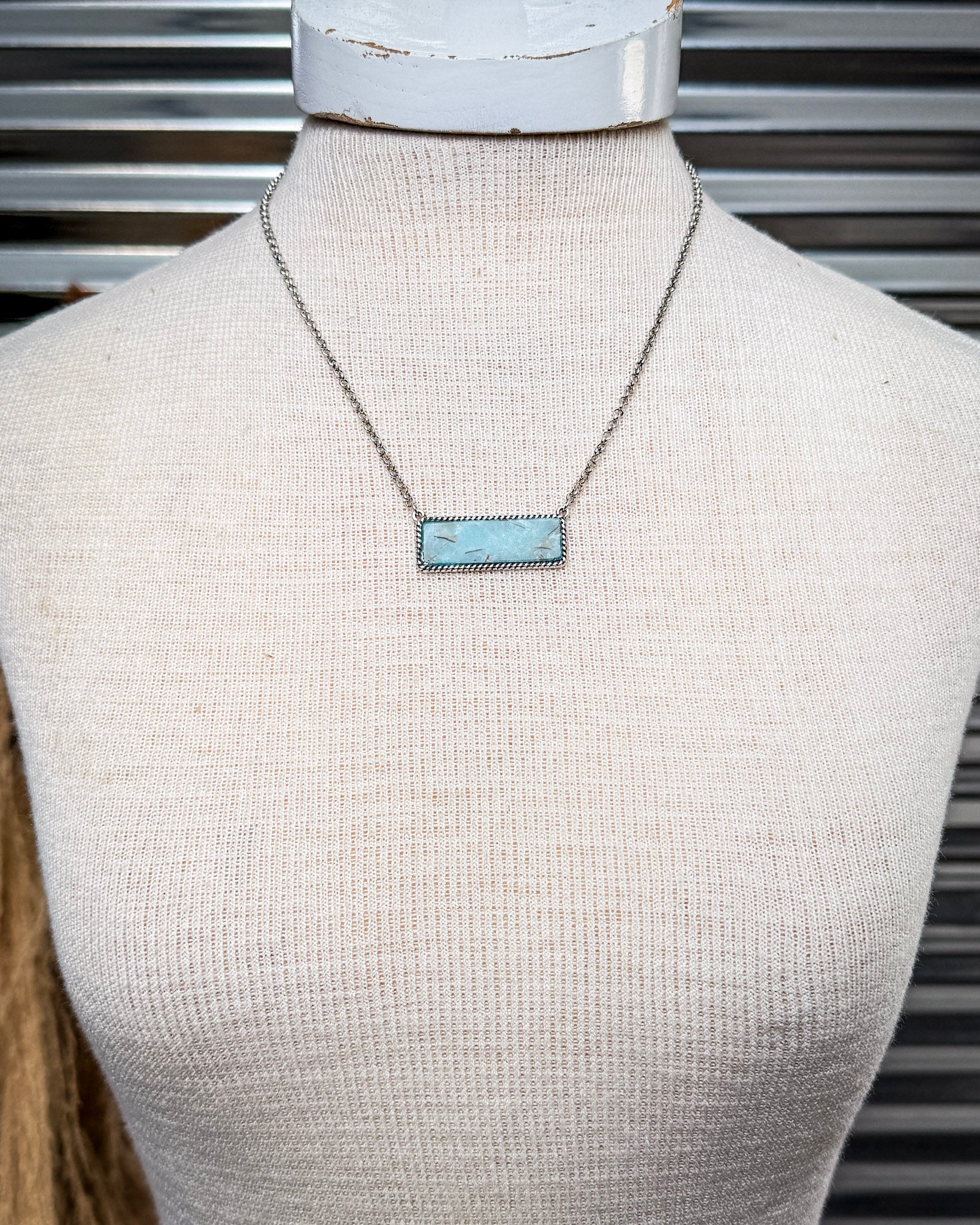 Sloane Stone Bar Necklace - Image 2