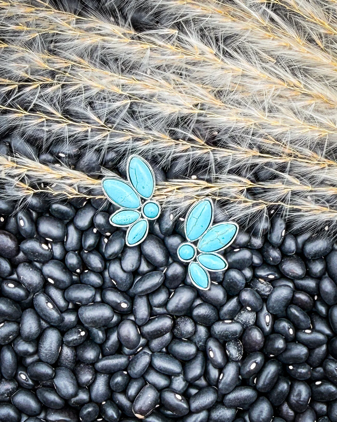 Solene Stud Earrings in Teal - Image 5