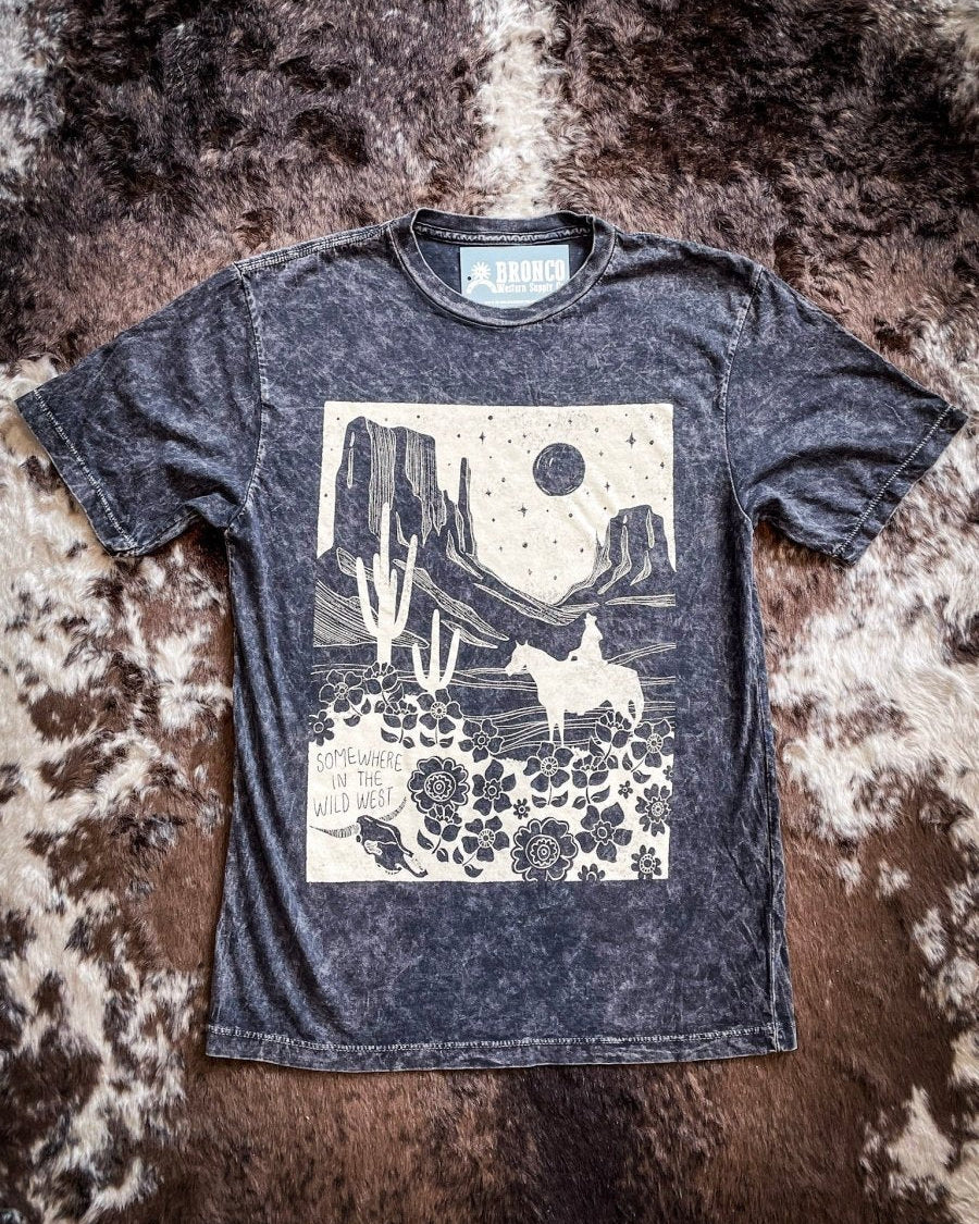 Somewhere In The Wild West Graphic Tee - Black - Image 6
