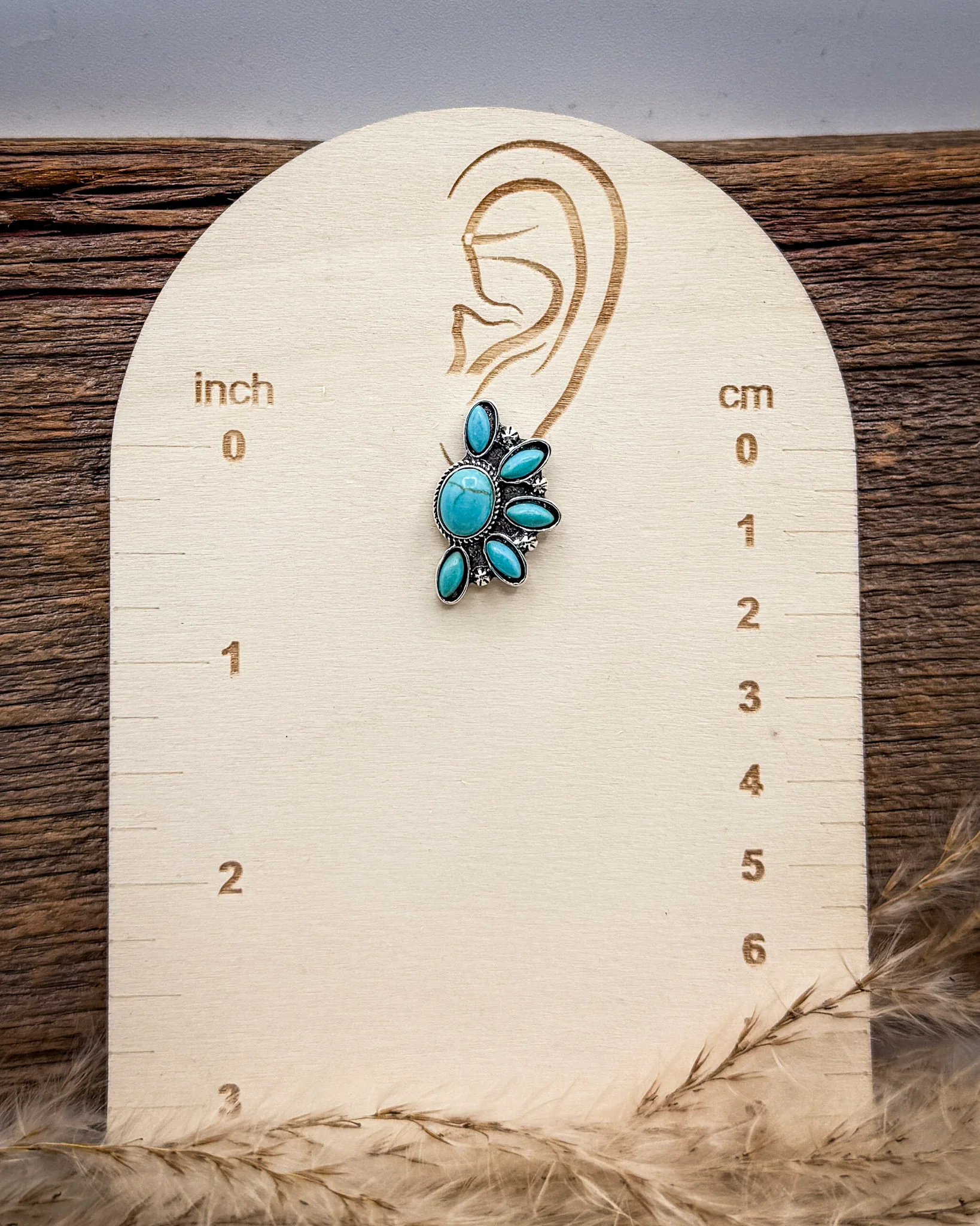 Sundial Stud Earrings in Teal - Image 2