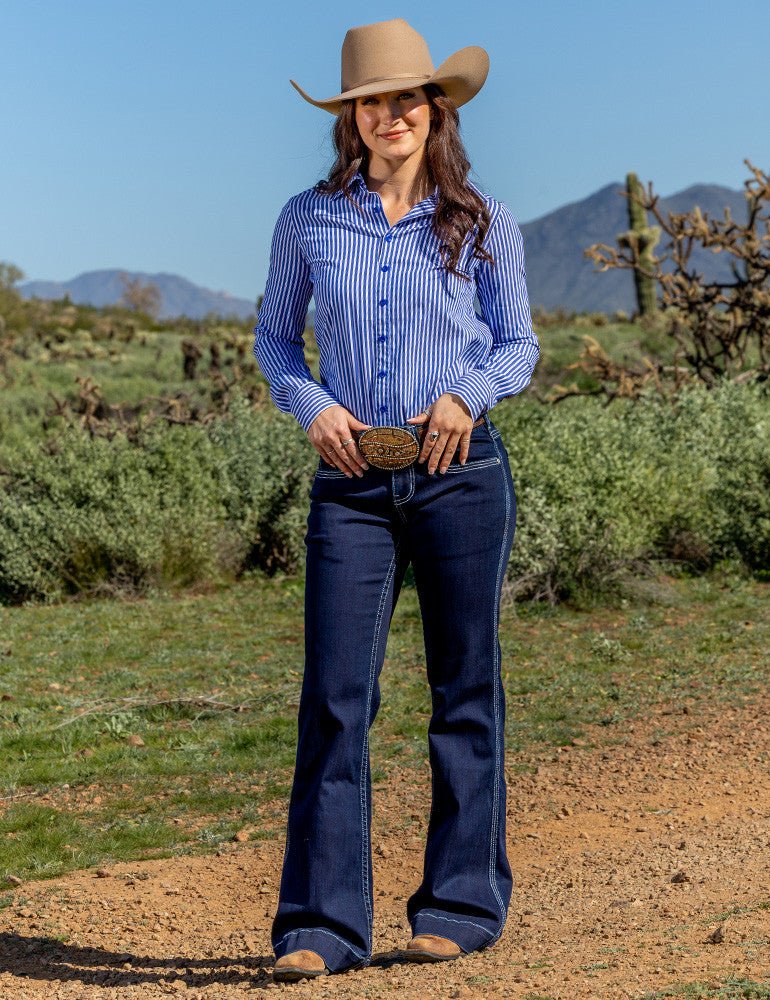 Swirl Boot Stitch Trouser Jeans by Cowgirl Tuff - Image 3