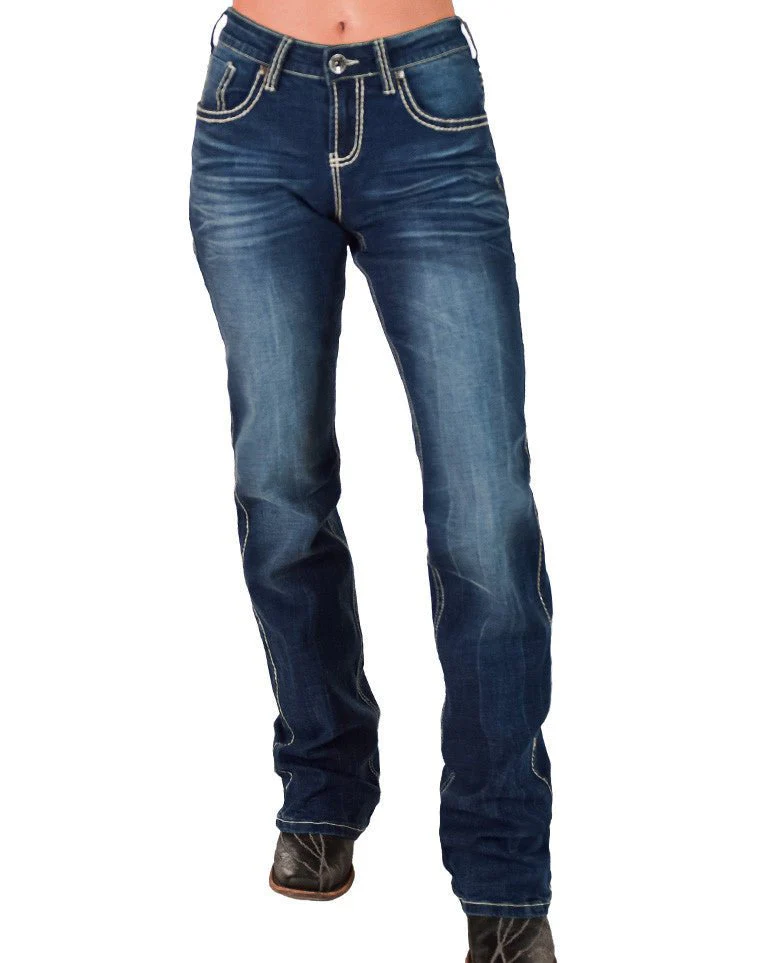 Tan Edgy Flex Bootcut Jeans by Cowgirl Tuff - Image 4