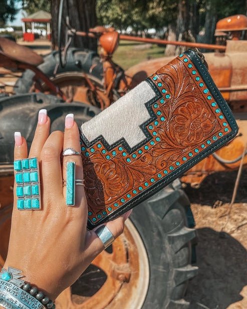 The Cheyenne Hide and Tooled Wallet by Haute Southern Hyde - Image 2