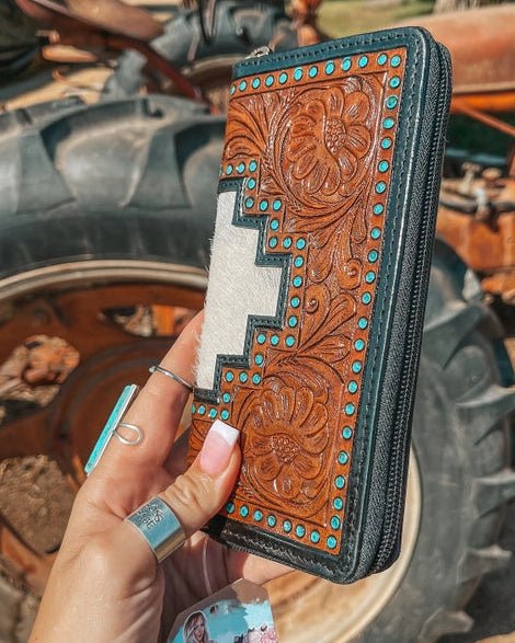 The Cheyenne Hide and Tooled Wallet by Haute Southern Hyde - Image 3