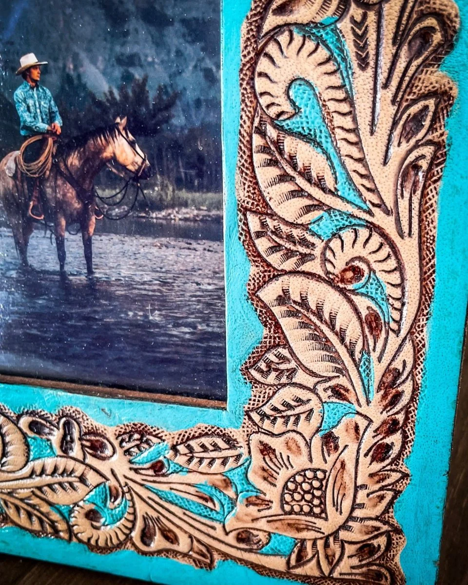 Time of Traditions Tooled Leather Photo Frame by Myra Bag - Image 4