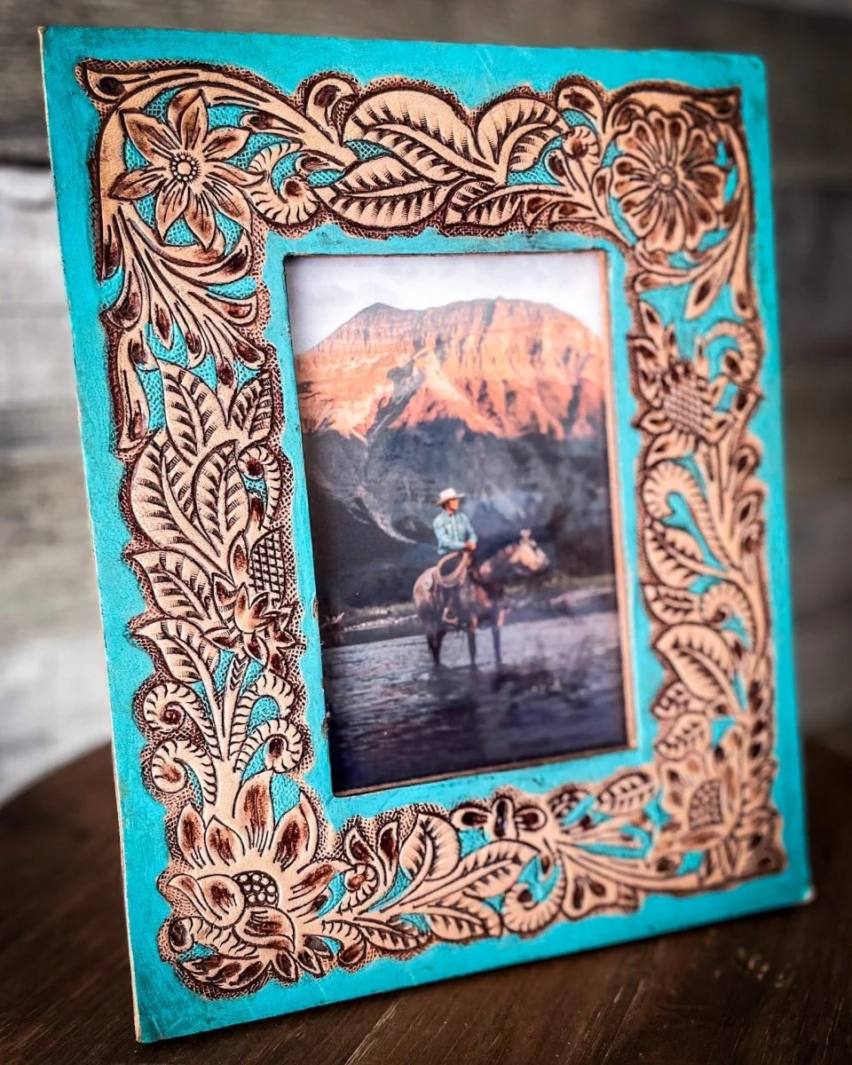 Time of Traditions Tooled Leather Photo Frame by Myra Bag - Image 5