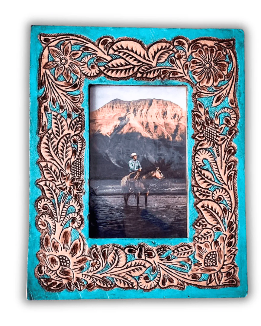 Time of Traditions Tooled Leather Photo Frame by Myra Bag - Image 6