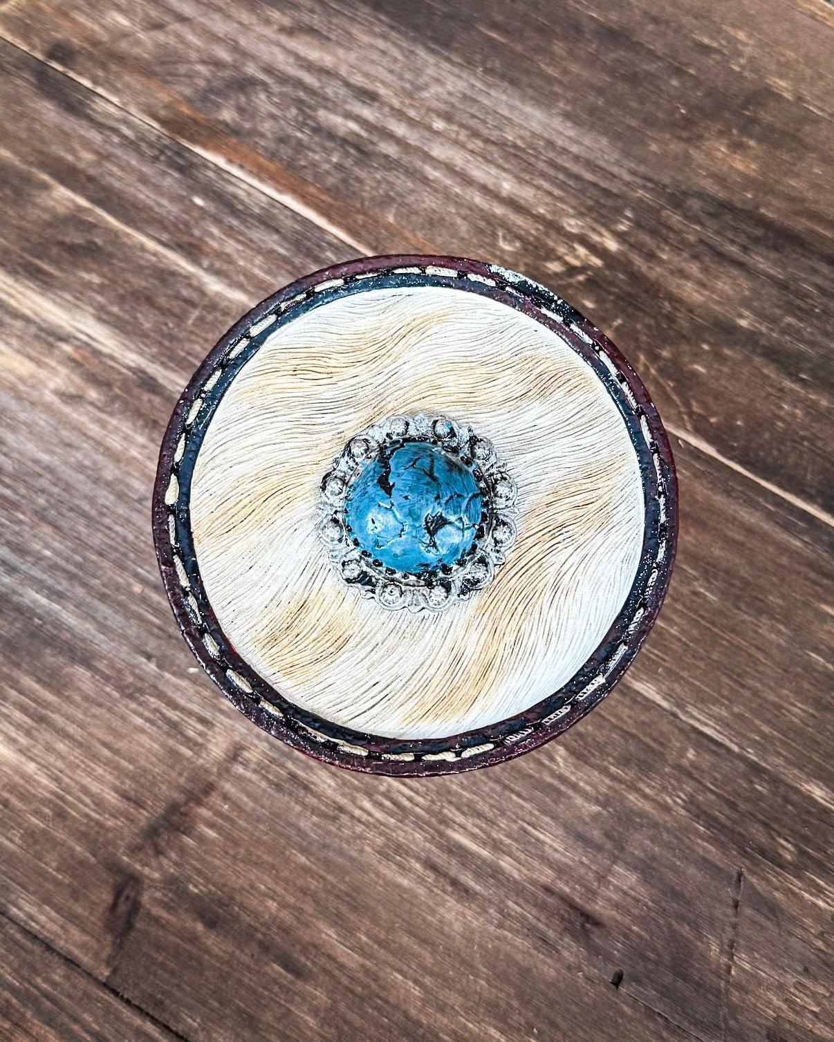 Cowhide Trinket Jewelry Box - Image 5