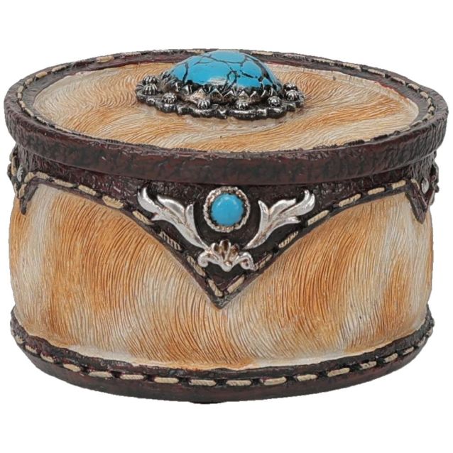 Cowhide Trinket Jewelry Box - Image 6