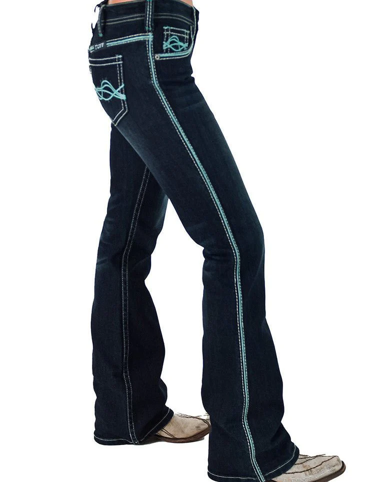 Turquoise DFMI Dark Bootcut Jeans by Cowgirl Tuff - Image 5