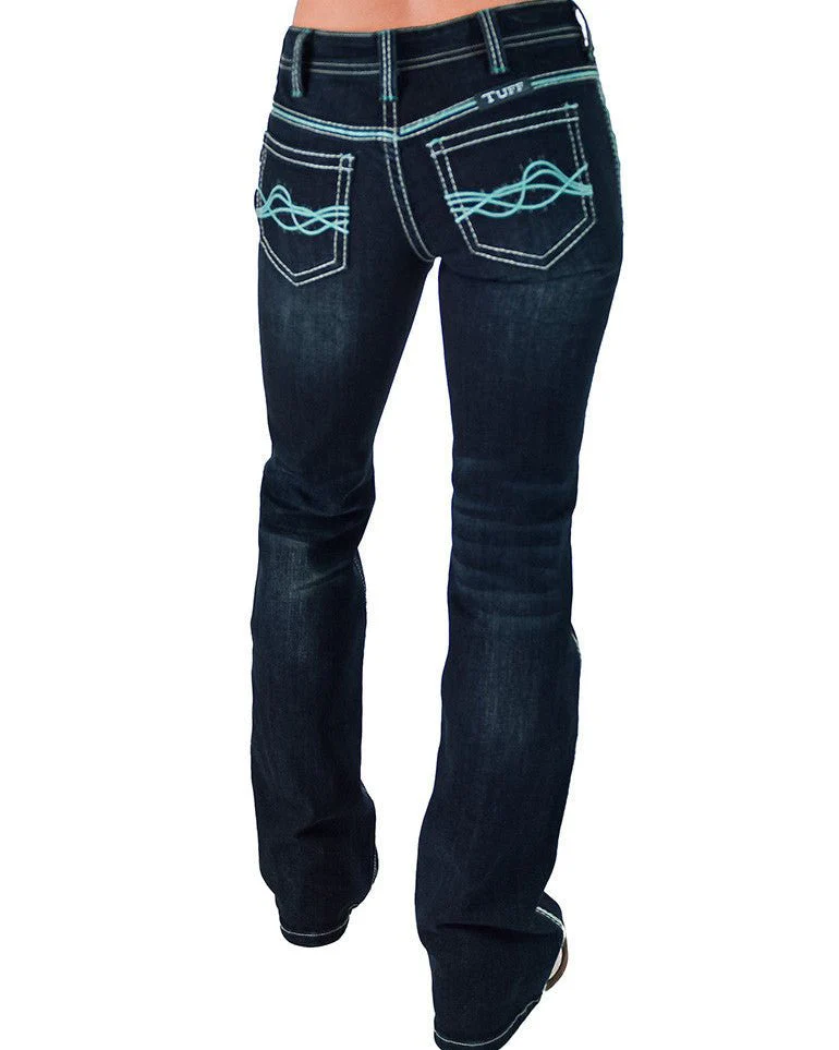 Turquoise DFMI Dark Bootcut Jeans by Cowgirl Tuff - Image 6