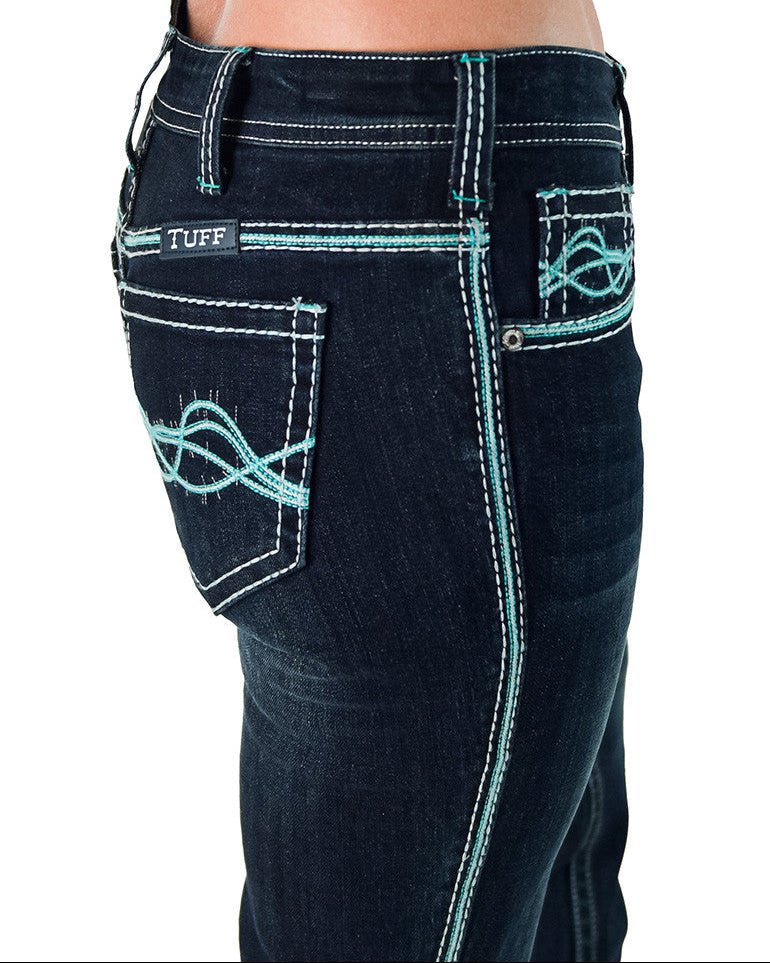 Turquoise DFMI Dark Bootcut Jeans by Cowgirl Tuff - Image 8
