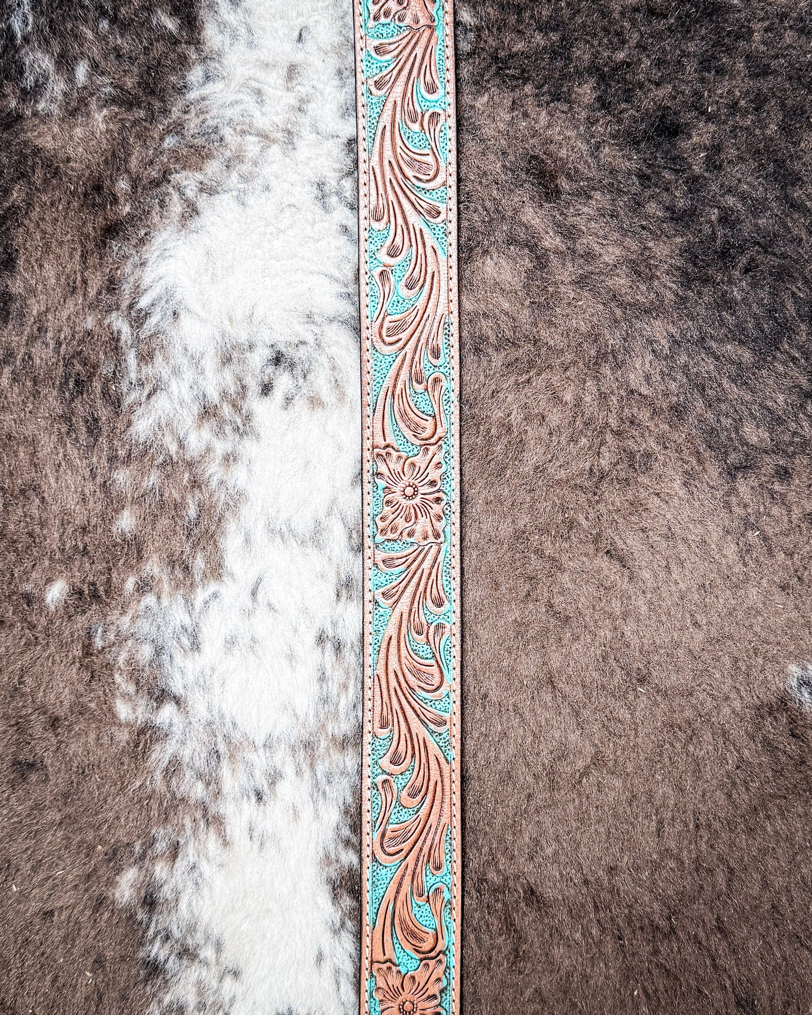 Western Wreath Leather Belt in Bronco Sky by Myra Bag - Image 4
