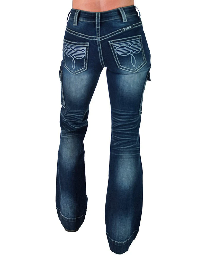 White Boot Stitch Trouser Jeans by Cowgirl Tuff - Image 11