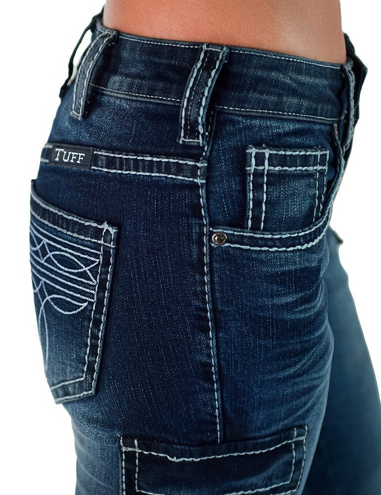 White Boot Stitch Trouser Jeans by Cowgirl Tuff - Image 15