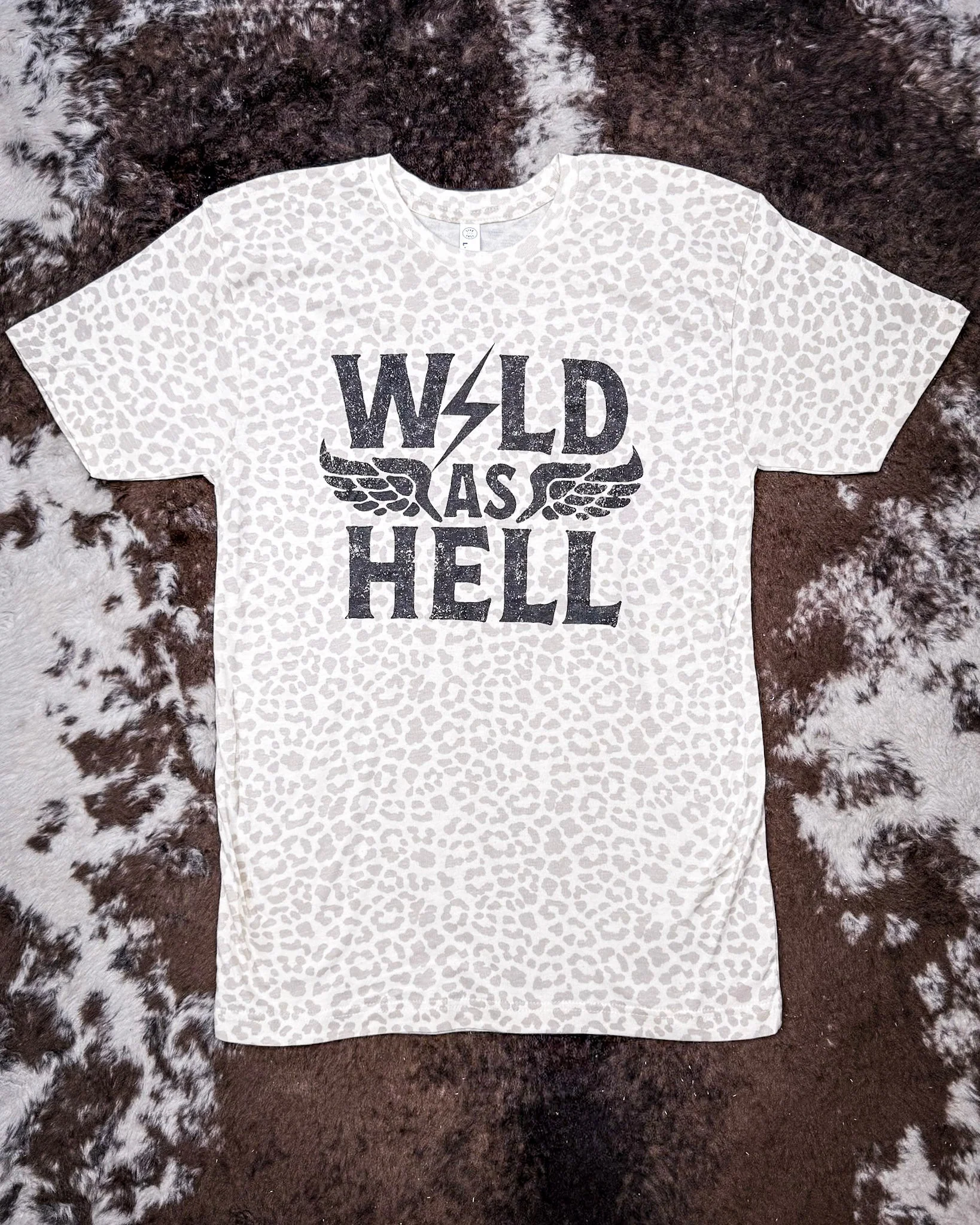 Wild As Hell Graphic Tee in Snow Leopard - Image 3