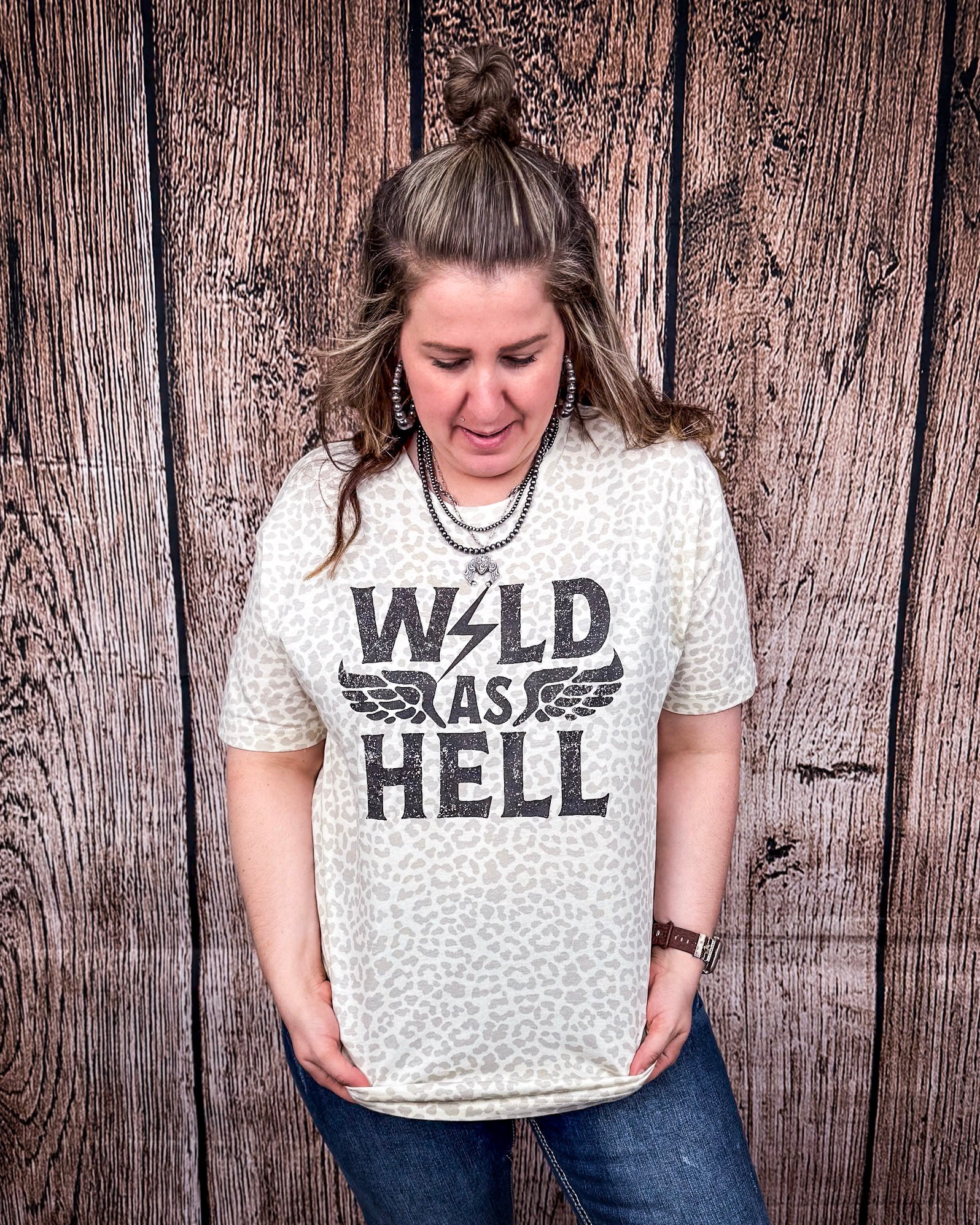 Wild As Hell Graphic Tee in Snow Leopard - Image 6