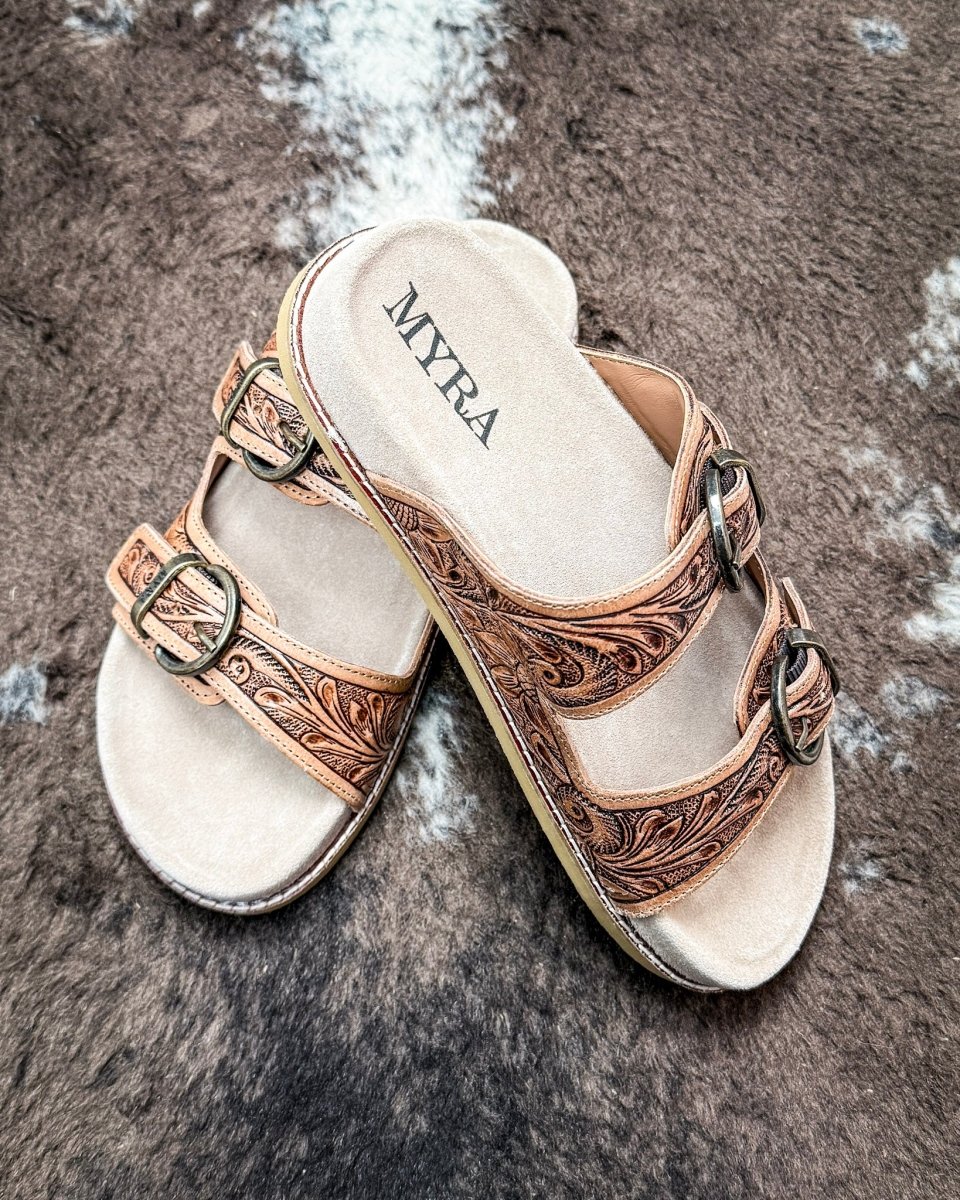 Willow Bloom Western Hand-Tooled Sandals by Myra Bag - Image 3