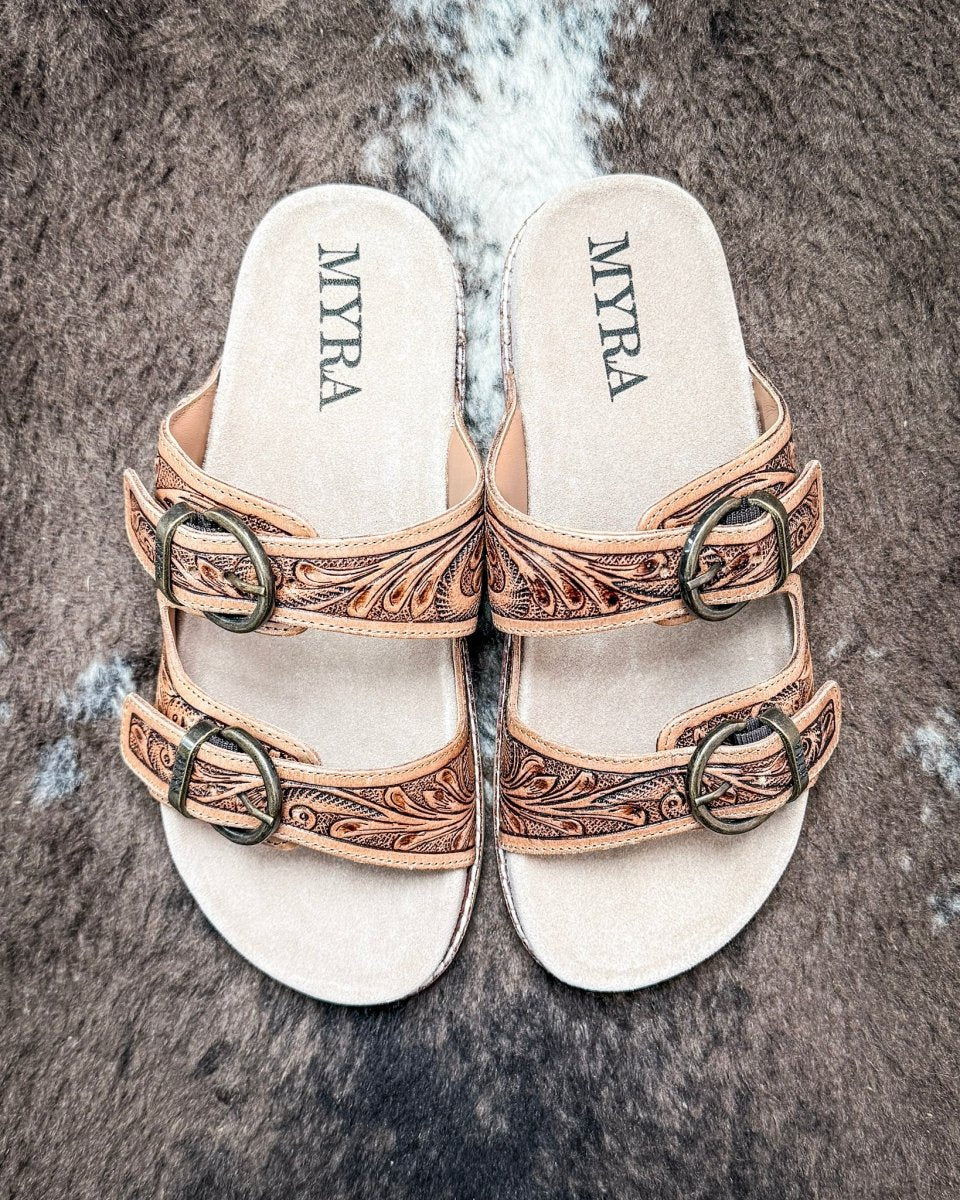 Willow Bloom Western Hand-Tooled Sandals by Myra Bag - Image 5