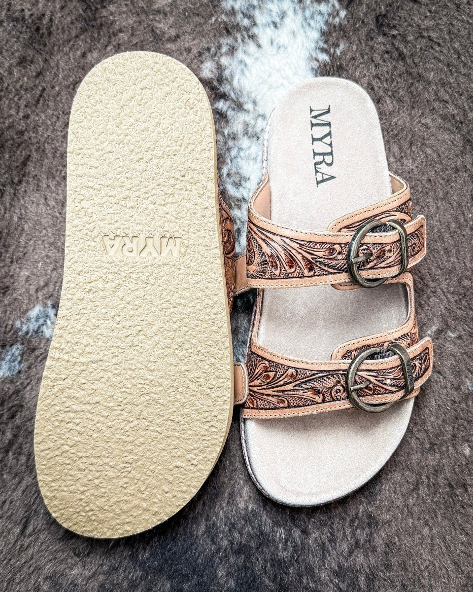 Willow Bloom Western Hand-Tooled Sandals by Myra Bag - Image 6